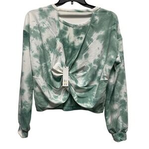 OLI VIV Women's L Nordstrom Tie Dye Twist VBack Pullover Sweatshirt Top Comfy